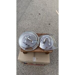 Simply Ming Glass Lid Lot 4‎ Pc Round & Square Replacement Lids